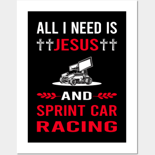 I Need Jesus And Sprint Car Cars Racing Posters and Art